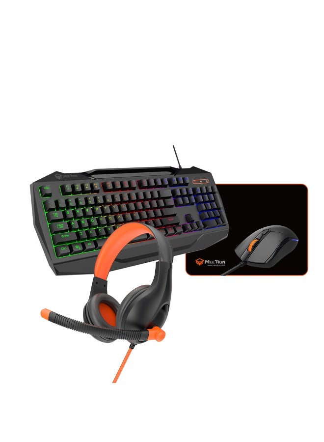 Meetion MT-C490 USB Wired 4-in-1 PC Gaming Kit (Keyboard, Mouse, Headset & Mousepad) - Image 1